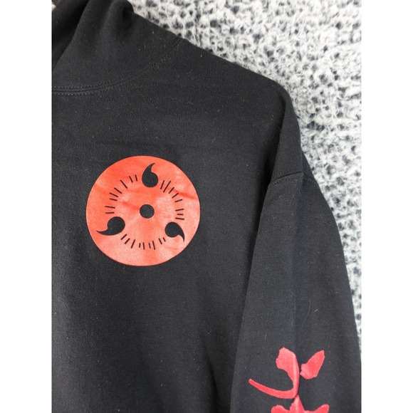 Naruto Shippuden Sweater Adult Medium Black Red Graphic Hoodie Sweatshirt - Picture 3 of 11
